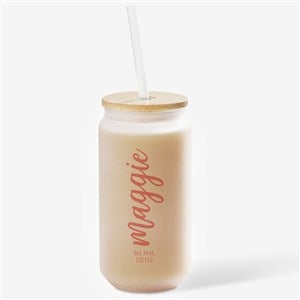 Scripty Style Personalized Frosted Ice Coffee Tumbler - 50349