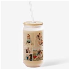 Photo Collage Personalized Frosted Iced Coffee Tumbler- 6 Photos - 50359-6