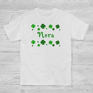 Lucky Clover Personalized St. Patricks Day Hanes® Kids T-Shirt - 5039-YCT