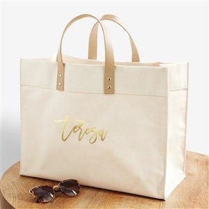 Metallic Foil Name Personalized Tote Bag - 50442