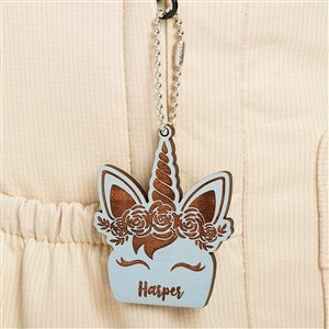 Unicorn Personalized Wood Backpack Tag- Blue Stain - 50536-B