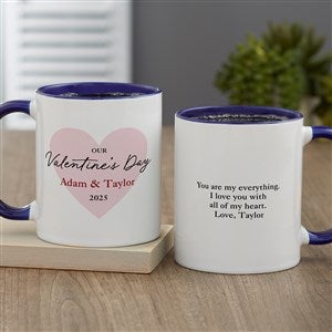Our First Valentines Day Personalized Coffee Mug - Blue - 50564-BL