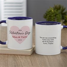 Our First Valentines Day Personalized Coffee Mug - Blue - 50564-BL
