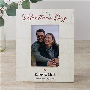 Our First Valentines Day Personalized Shiplap Picture Frame - 4x6 - Vertical - 50567-4x6V