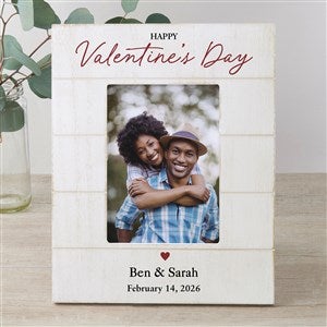 Our First Valentines Day Personalized Shiplap Picture Frame - 5x7 - Vertical - 50567-5x7V