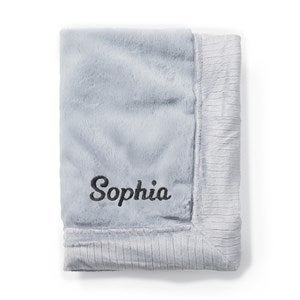 Embroidered Mini Blanket 15x20quot; in Storm Cloud Blue - 50630