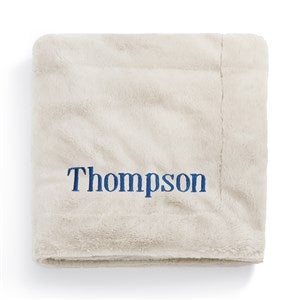 Embroidered Lush Throw Blanket in Feather - 50685