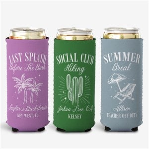 Social Club Personalized Slim Can Cooler - 50779