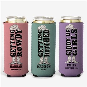 Western Wedding Personalized Slim Can Cooler - 50795