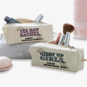Western Wedding Personalized Canvas Cosmetic Case - 50799