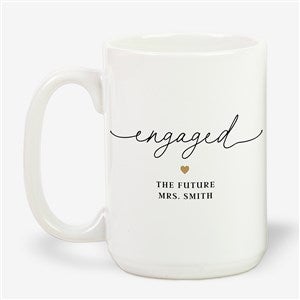 Engagement Script Personalized Coffee Mug 15 oz.- White - 50813-L