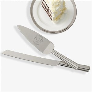 Their Initials Engraved Wedding Cake Knife  Server Set - 50835