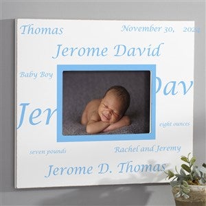 New Arrival Personalized Baby Frame - 5x7 Wall - Border - 5108-BW