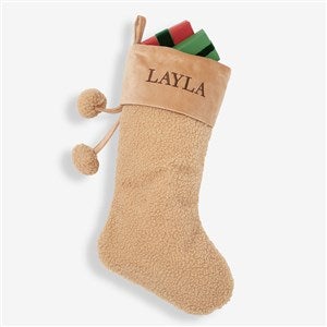 Cozy Tan Sherpa Personalized Christmas Stocking - 51140-T