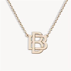 Personalized Overlapping Initials Necklace - Gold Plate - 51143D-GP