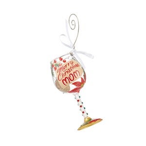 Merry Christmas Mom Wine Glass Ornament - 51198
