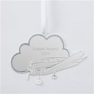 Engraved Silver Airplane Ornament - 51321