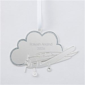 Engraved Silver Airplane Ornament - 51321