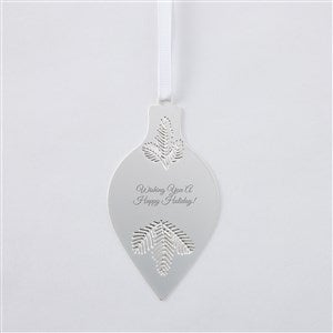 Engraved Silver Evergreen Drop Ornament - 51324