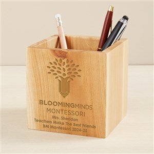 Personalized Logo Wooden Pencil Holder - 51384