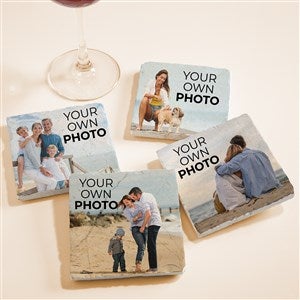 Your Own Photo Personalized Tumbled Stone Coaster Set - 51437