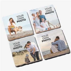 Your Own Photo Personalized Tumbled Stone Coaster Set - 51437
