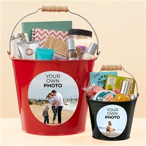 Your Own Photo Personalized Mini Metal Bucket- White - 51551