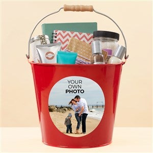 Your Own Photo Personalized Mini Metal Bucket- Turquoise - 51551-T