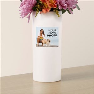 Your Own Photo Personalized White Flower Vase - 51570