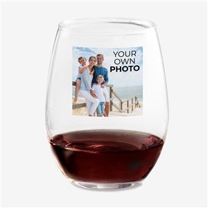 Your Own Photo Personalized Stemless Wine Glass - 51575-S