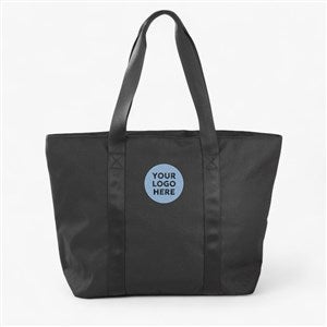 Embroidered Logo Black Sleek Tote Bag - 51606