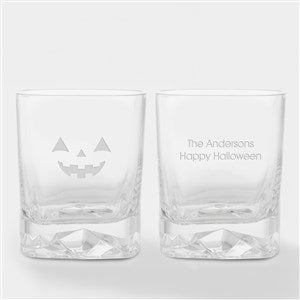 Engraved Jack-O-Lantern Whiskey Rocks Glass - 51615