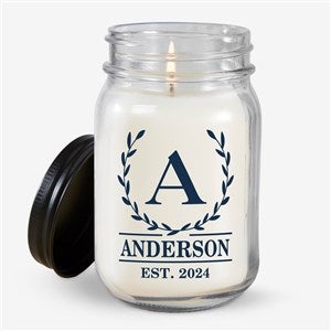 Laurel Wreath Personalized Farmhouse Candle Jar - 51705