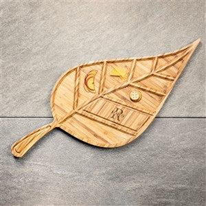 Personalized Small Leaf Charcuterie Tray - Last Name - 51790D-L