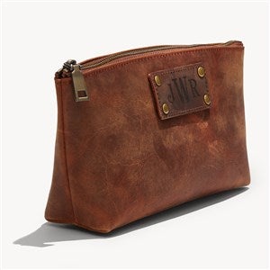 Personalized Distressed Leather Toiletry Bag - 51803D