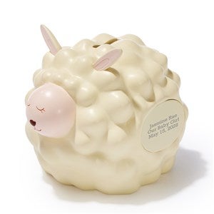 Engraved Sheep Coin Bank - 51839
