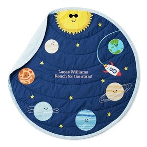 Embroidered Outer Space Quilted Play Mat