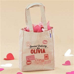 Special Delivery From Cupid Personalized 14" x 10" Canvas Tote Bag