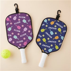 Pickleball Repeating Name Personalized Pickelball Paddle Cover - 51979