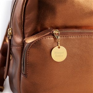 Vera Bradley Leather Mini Backpack in Bronze Metallic