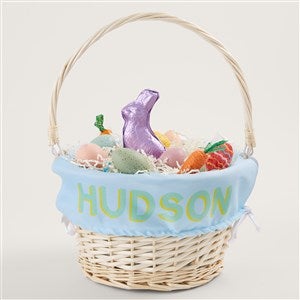 Shadow Name  Personalized Natural Easter Basket with Folding Handle - 52299-N