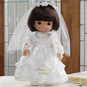 Personalized First Holy Communion Doll - Precious Moments Brunette Doll - 5232-BR