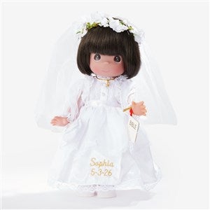 Personalized First Holy Communion Doll - Precious Moments Brunette Doll - 5232-BR