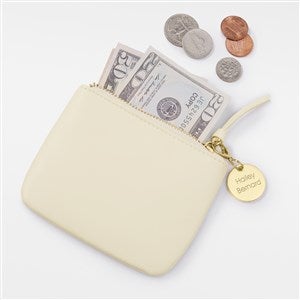 Engraved Cream Leather Card  Coin Purse by Jessie James Decker - 52373