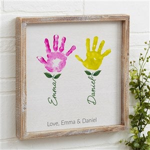 Handprint Art Whitewashed Frame Wall Art- 12x12 - 52592W-12x12