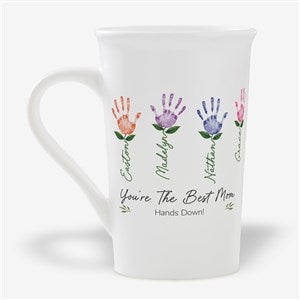 Handprint Art Personalized Latte Mug 16 oz.- White - 52597-U