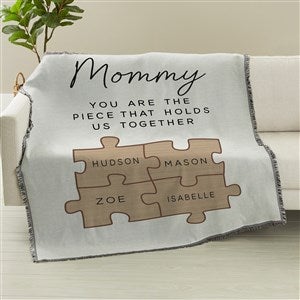 Her Puzzle Pieces Personalized 56x60 Woven Throw - 52604-A