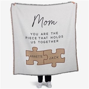Her Puzzle Pieces Personalized 56x60 Woven Throw - 52604-A