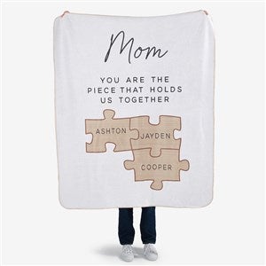Her Puzzle Pieces Personalized 50x60 Sherpa Blanket - 52604-S