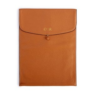 Debossed Vera Bradley Leather Large Tech Sleeve in Roasted Pecan - 52664